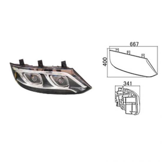 King Long bus front headlight